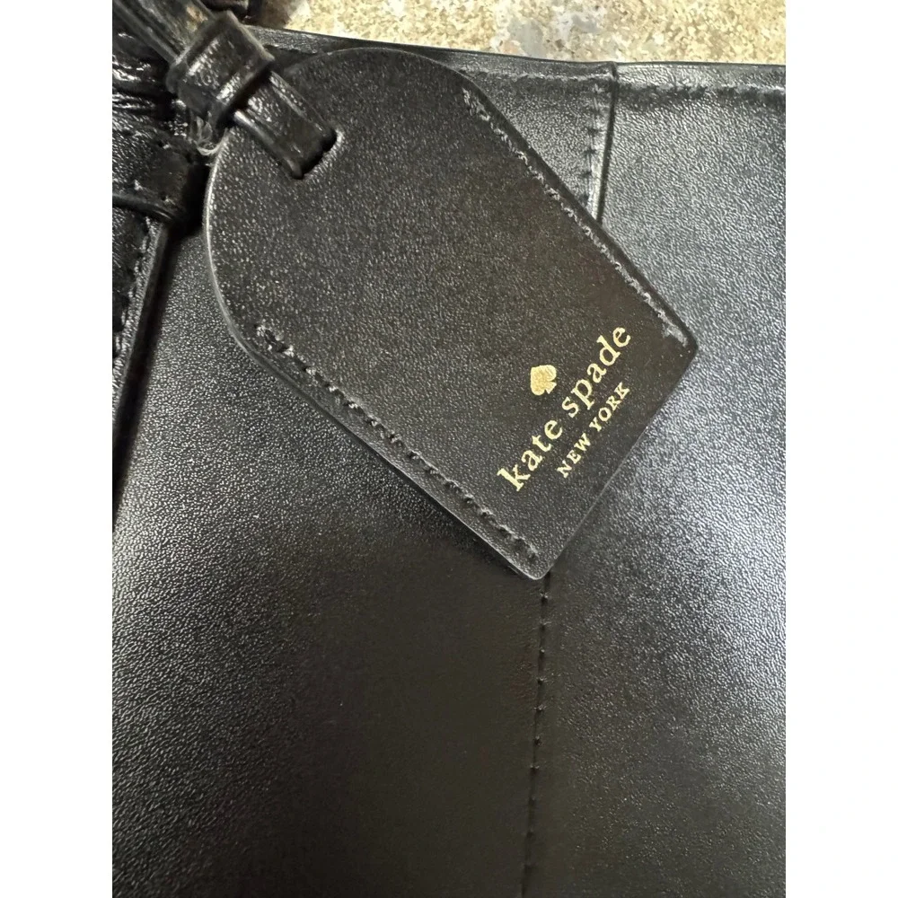 Kate Spade New‎ York Black Leather Tote Bag Shoulder Purse WKRU4071